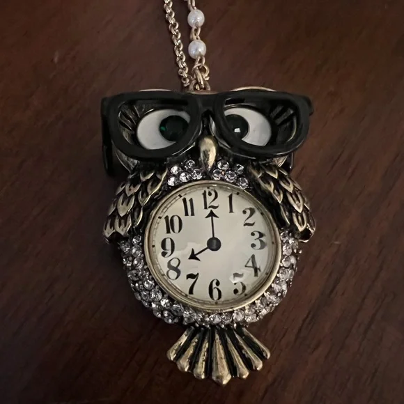 Betsy Johnson Owl Pendant Necklace.Black & Silver.Brand new with tags. - Picture 1 of 10